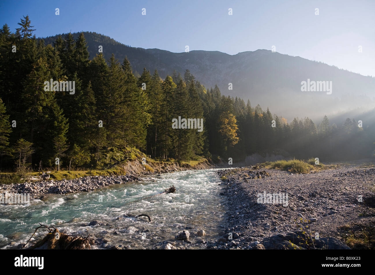 Austria, Tirolo, Karwendel, Rißbach River Foto Stock