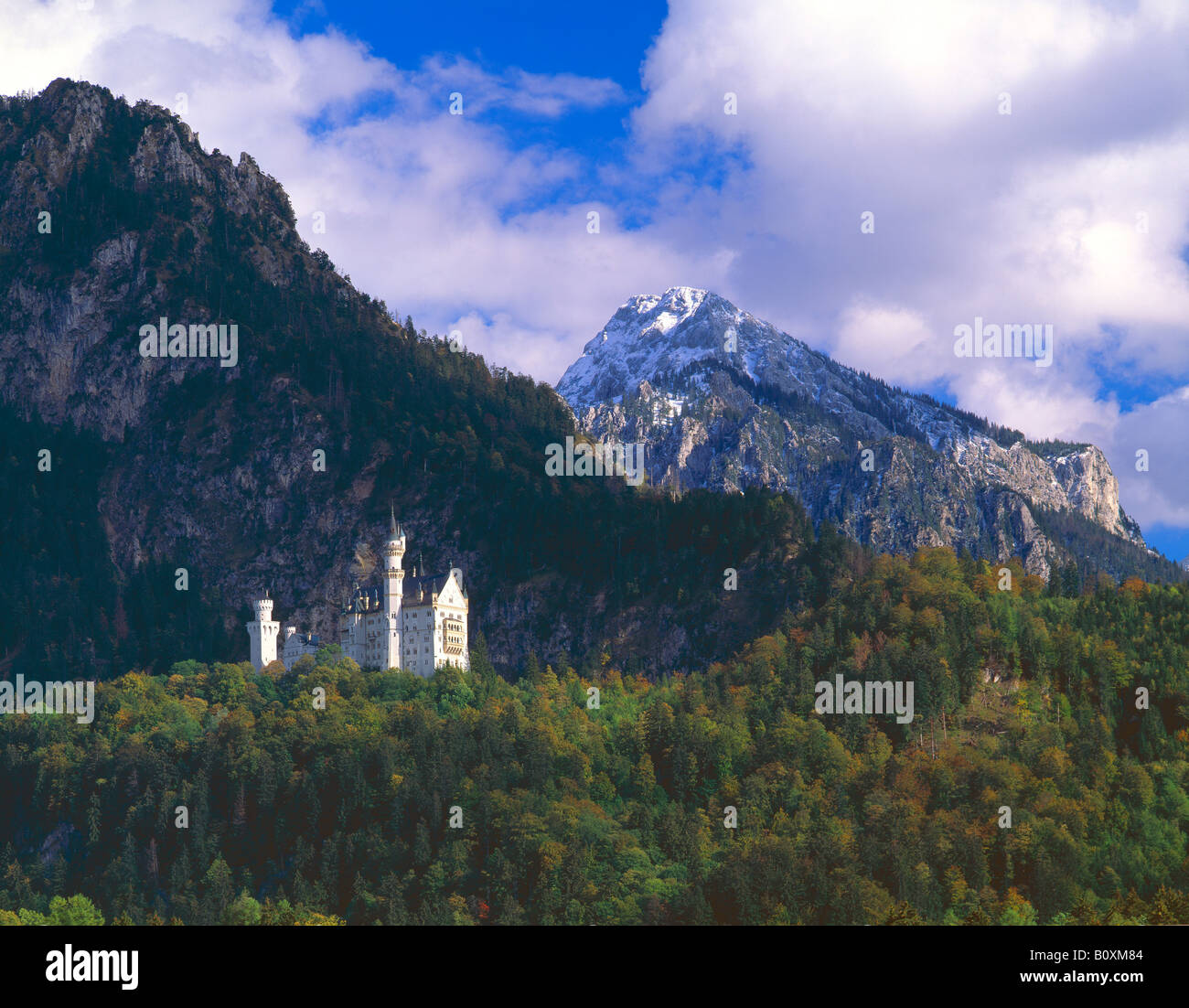 Neuschwannstein, castello da favola costruito da pazza Re Ludwig di Baviera Foto Stock