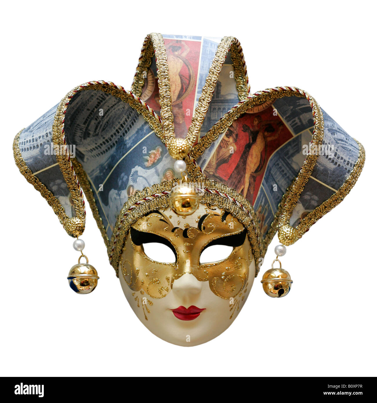 Maschera italiana festival veneziano carnevale Italia masquerade camuffare la visiera velo wit costume di souvenir nascondi travestimento folk festa Foto Stock