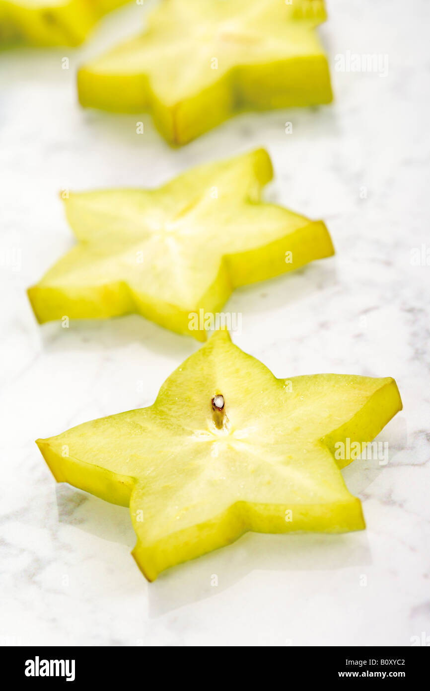 Fette di frutta a stella Foto Stock