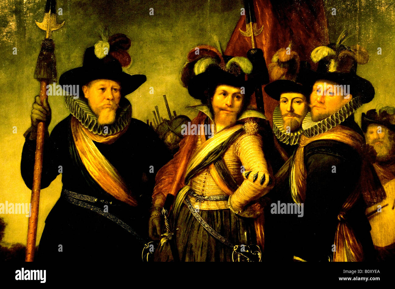 I leader della milizia arancione company 1614 1617 ROCHUS JACOBSZ DELFF 1572 Pannello 1617 Paesi Bassi Olanda olandese Foto Stock