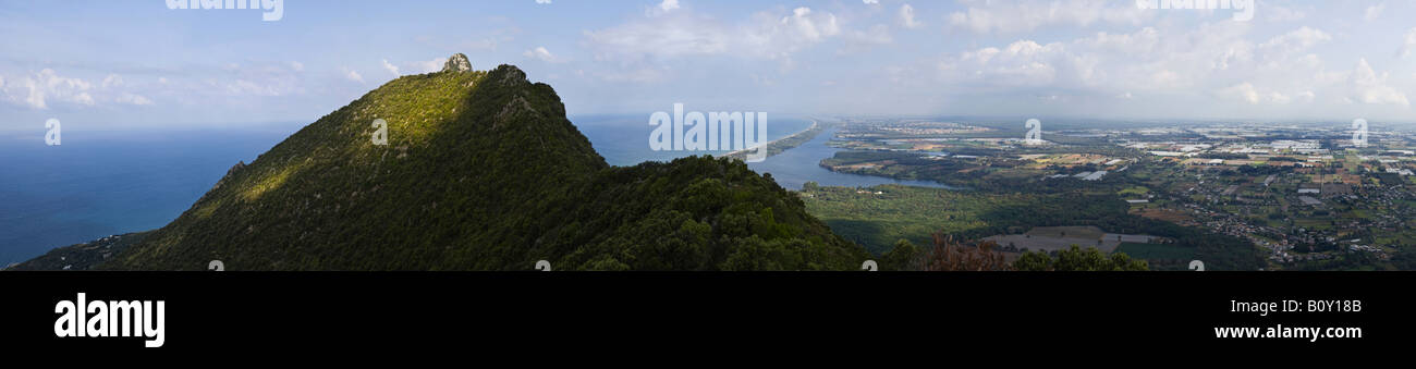 Promontorio del Circeo e la pontina valley Foto Stock