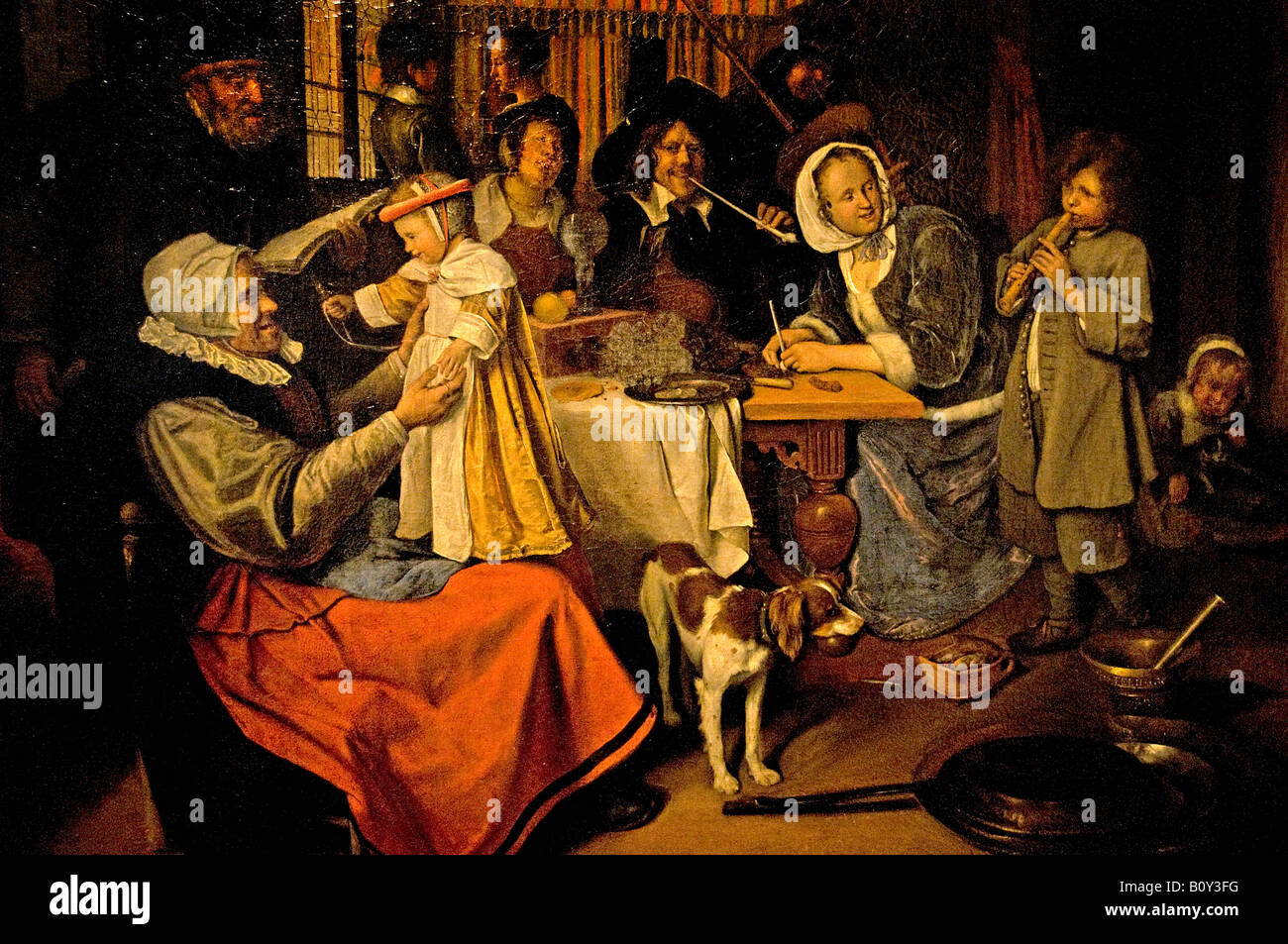 Come il vecchio cantare così twitter il giovane Jan Steen Jan Havickszoon Steen Paesi Bassi Olanda olandese Foto Stock