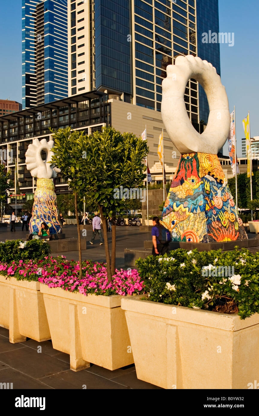 Melbourne Scenic / un popolare lungomare di Melbourne's 'Southbank Precinct' Foto Stock