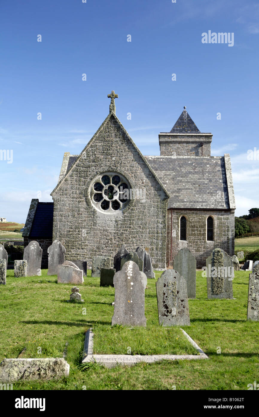 La Chiesa di San Nicola sul Tresco, nella parrocchia di isole Scilly, Cornwall Regno Unito. Foto Stock