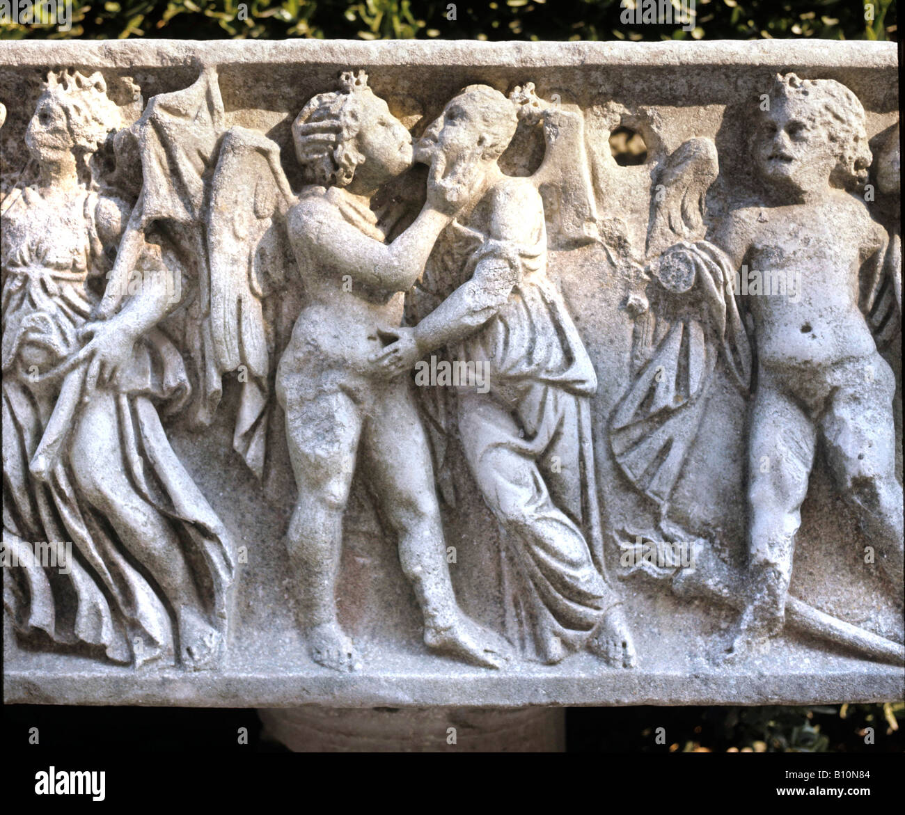 Ostia Antica. Amore e Psiche. scena d amore II secolo D.C. Foto Stock