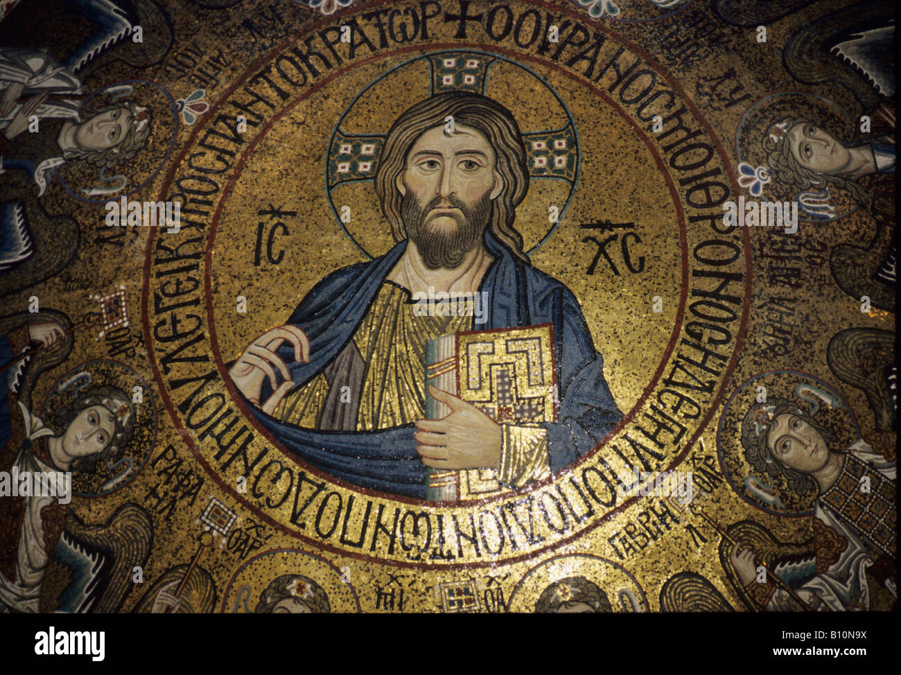 Cristo Pantocratore. Cappella Palatina, Palermo, Sicilia. Bizantina Foto  stock - Alamy
