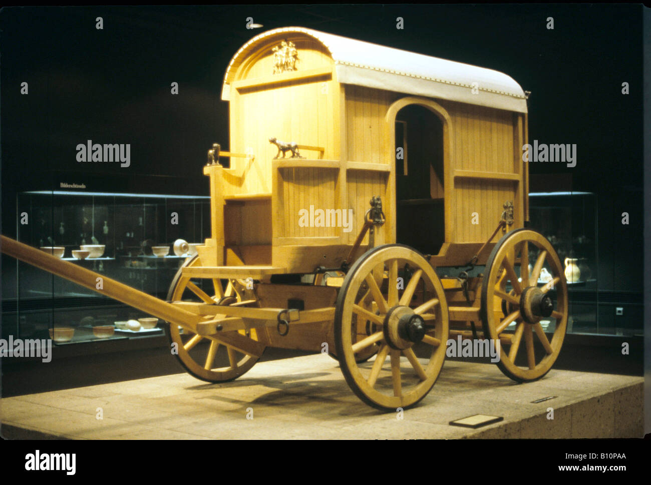 Replica del carro romano. Dimensioni di vita la ricostruzione. Foto Stock