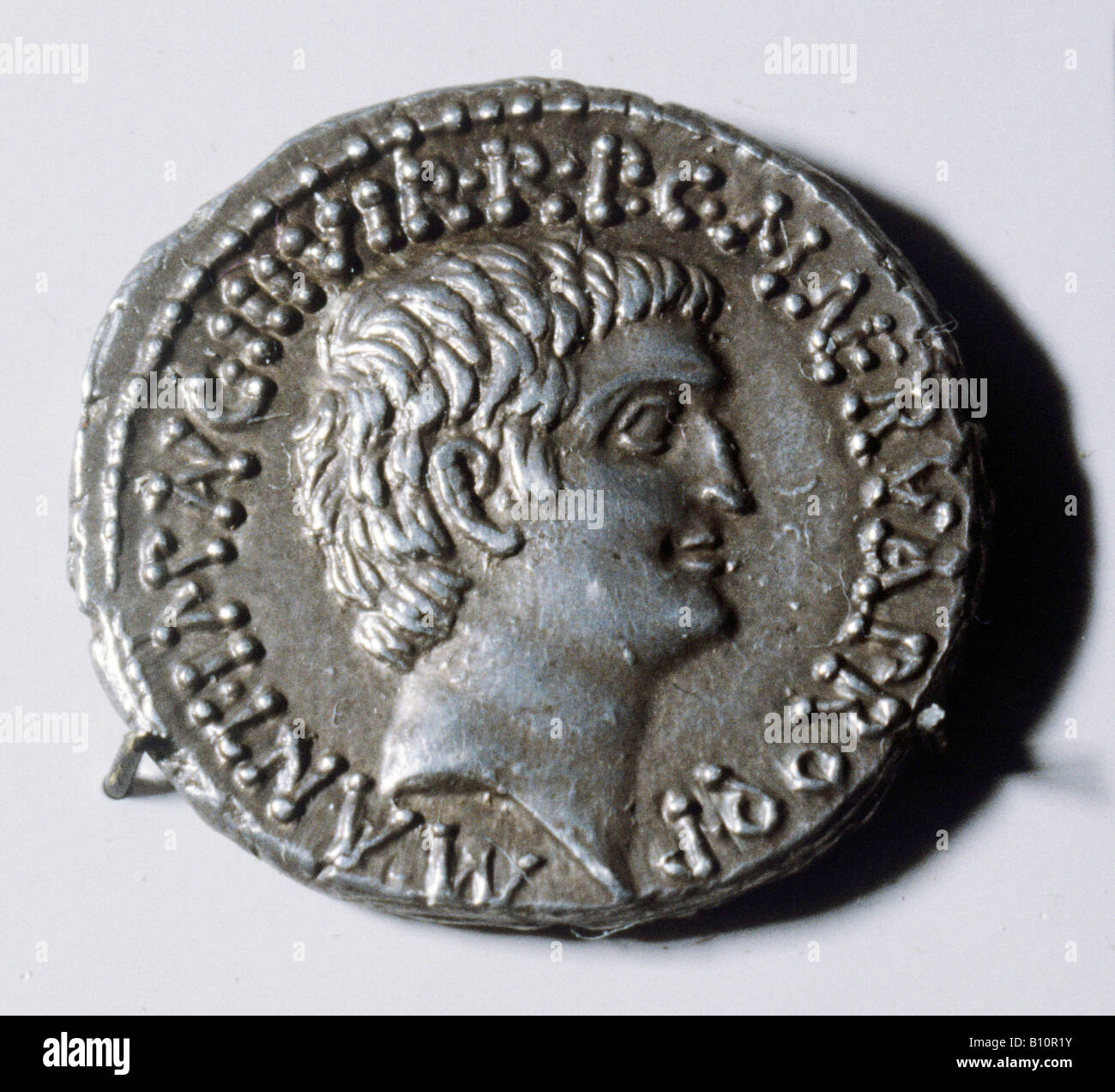 Moneta romana di Marco Antonio Foto Stock