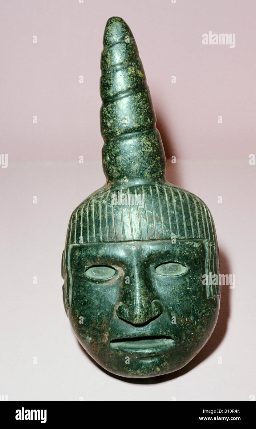 Aztec maschera di granito, 13-15 secolo. Messico Foto Stock