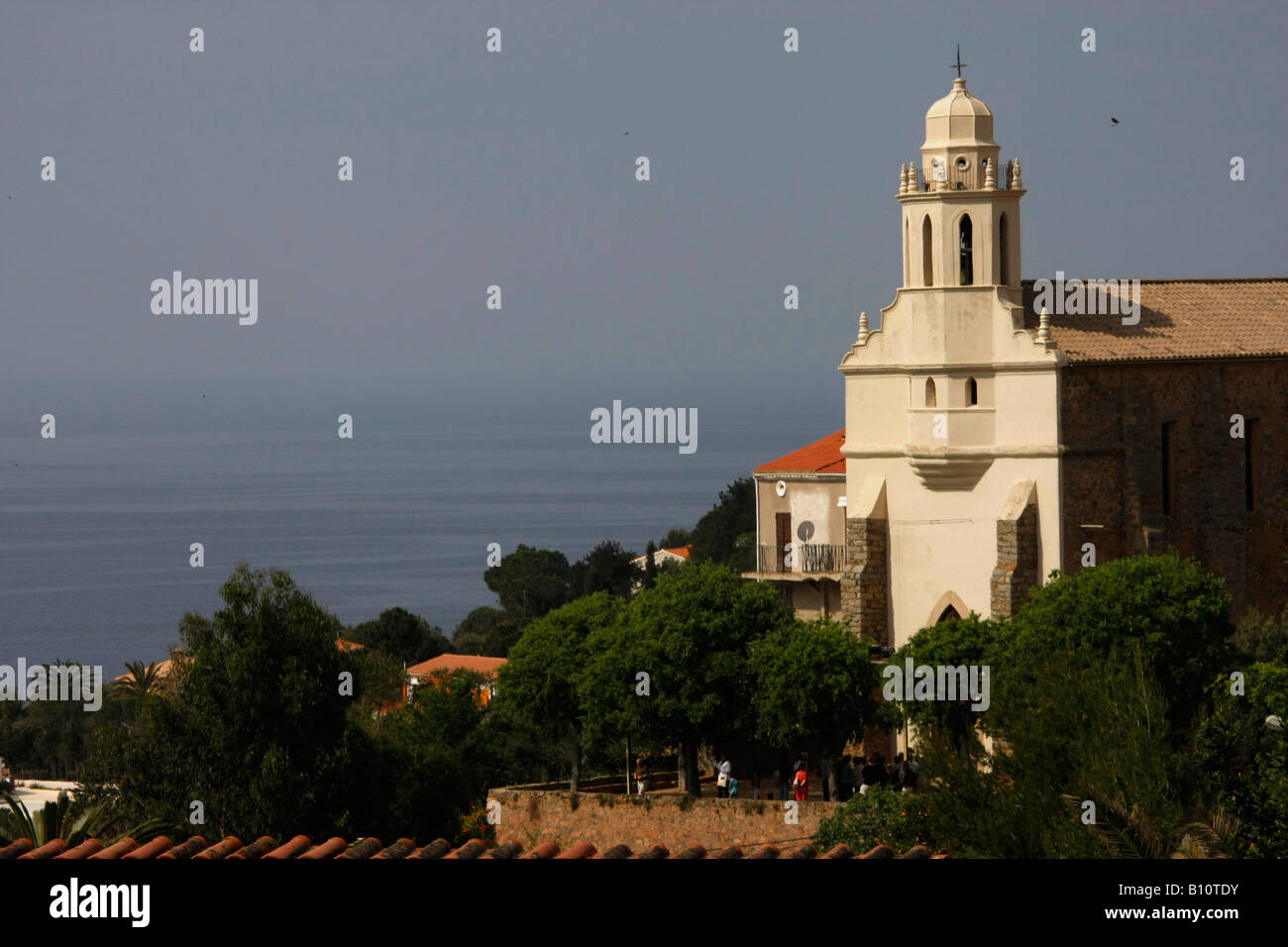 La chiesa greca in Cargese Corsica Francia Foto Stock