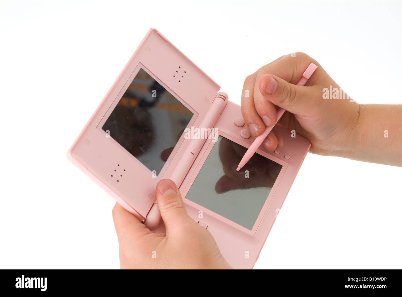 Nintendo DS lite rosa ragazze giocattolo video portatile computer consule  giochi gaming gamer mano giocare Giocare player Foto stock - Alamy