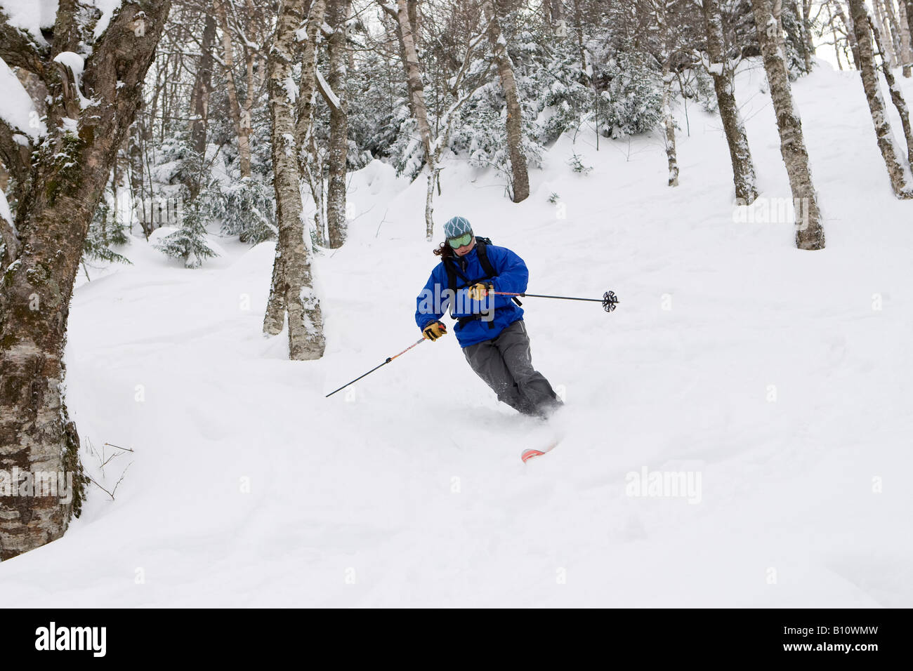 Il Telemark il Mount Mansfield backcountry in Stowe Vermont Foto Stock