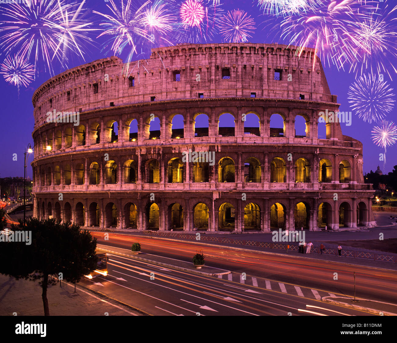 Colosseo romano rovine roma italia Foto Stock