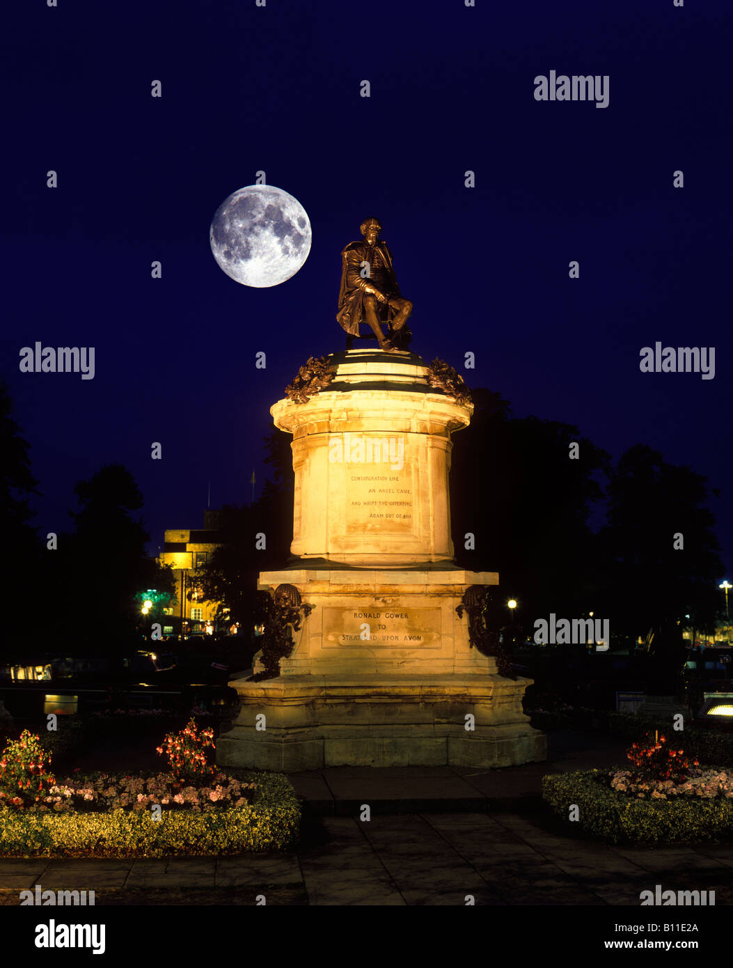 STATUA DI SHAKESPEARE (©LORD RONALD GOWER 1881) GOWER MEMORIAL BANCROFT GARDENS STRATFORD UPON AVON WARWICKSHIRE INGHILTERRA UK Foto Stock