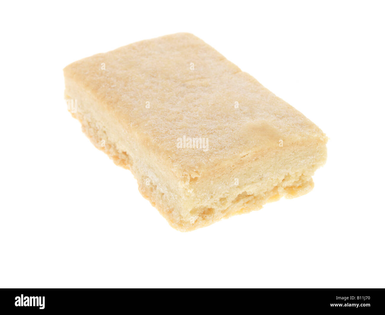 Ricca di Fresca Burro Biscotto frollino o fetta isolata contro uno sfondo bianco con nessun popolo e un tracciato di ritaglio Foto Stock