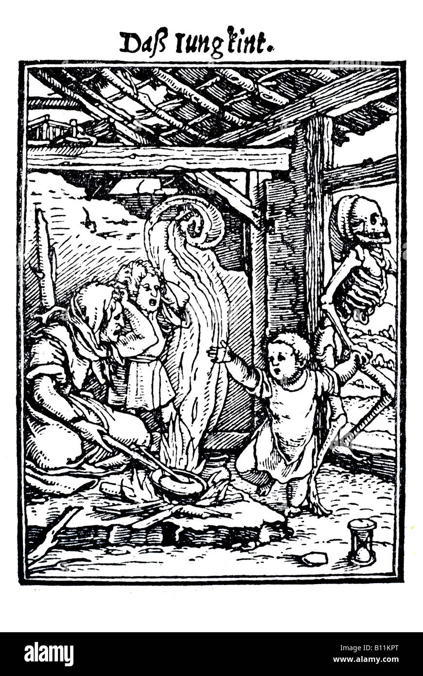 Il bambino, Hans Holbein il Giovane, Danza macabra, 1538, Germania Foto Stock