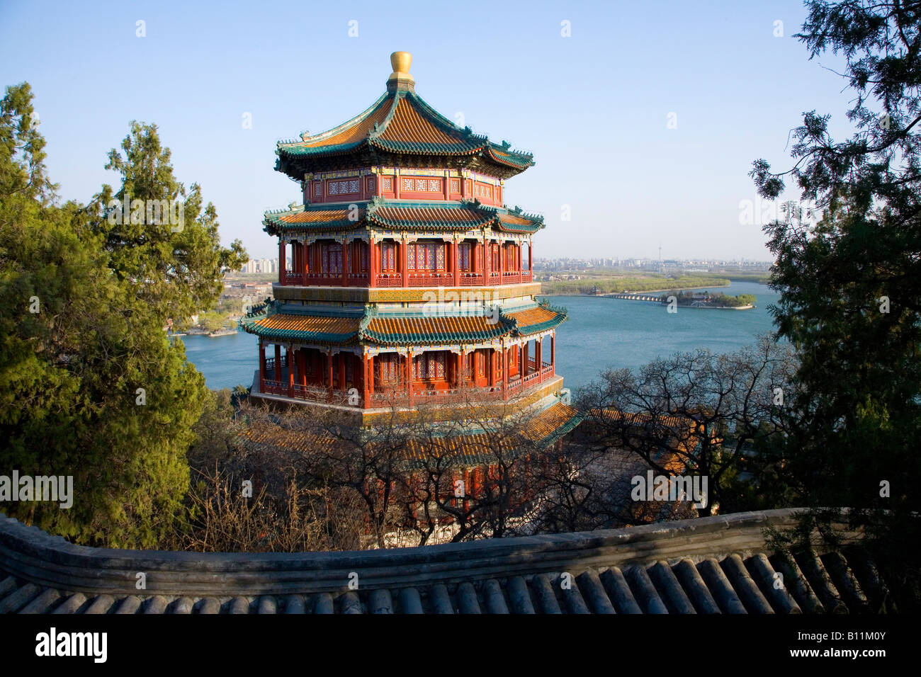 Tempio a Palazzo Estivo di Beijing in Cina Foto Stock