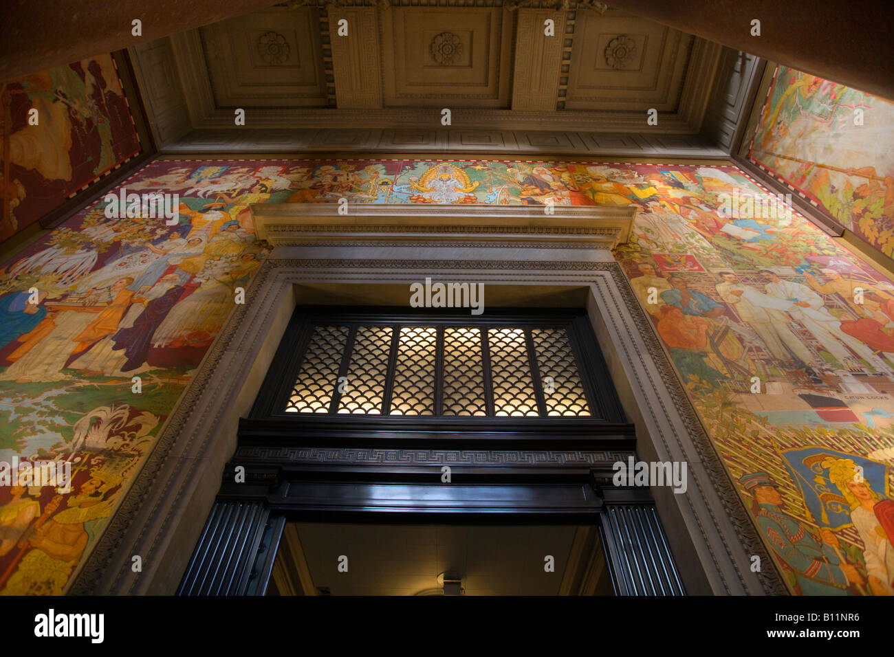 Canale di Panama murale ROOSEVELT ROTUNDA al Museo Americano di Storia Naturale MANHATTAN NEW YORK CITY USA Foto Stock