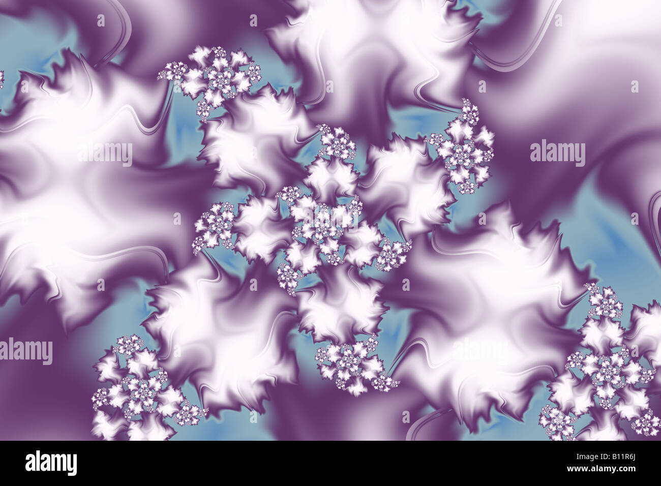 Frattali fiore viola su sfondo semplice Foto Stock