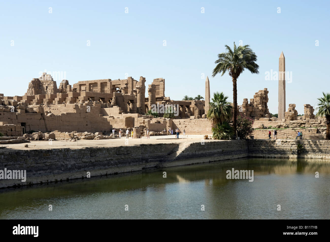 Distretto di Amon di tutto il lago sacro tempio di Karnak e Luxor, la Valle del Nilo, Egitto Foto Stock