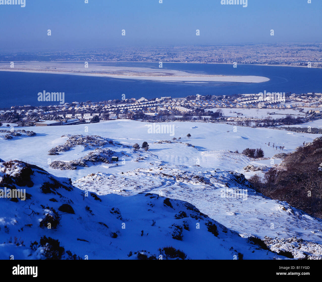 Sutton e Bull Island, la baia di Dublino, County Dublin, Irlanda Foto Stock