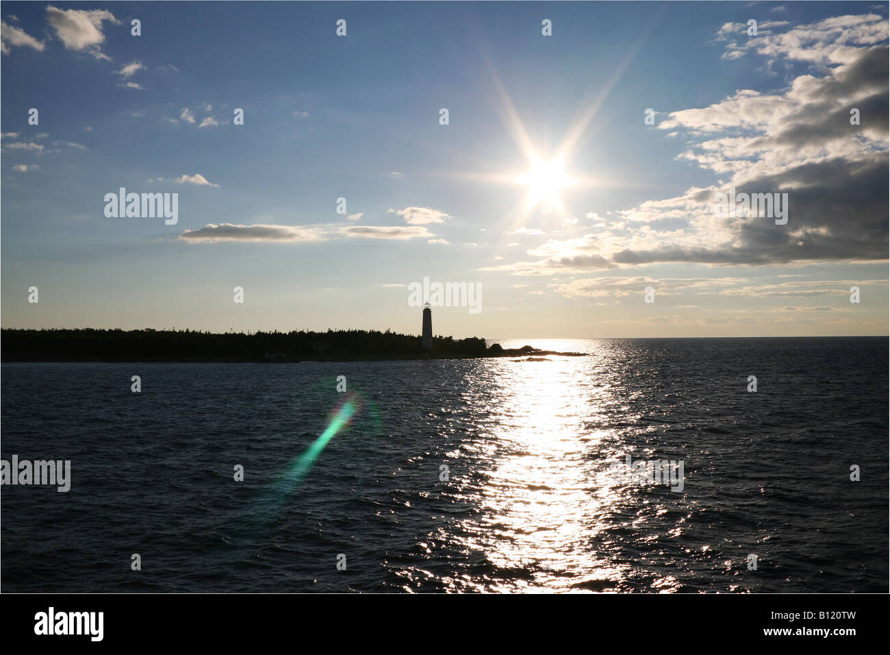 Faro sulla Cove isola vicino a Tobermory sul Lago Huron, Ontario, Canada Foto Stock