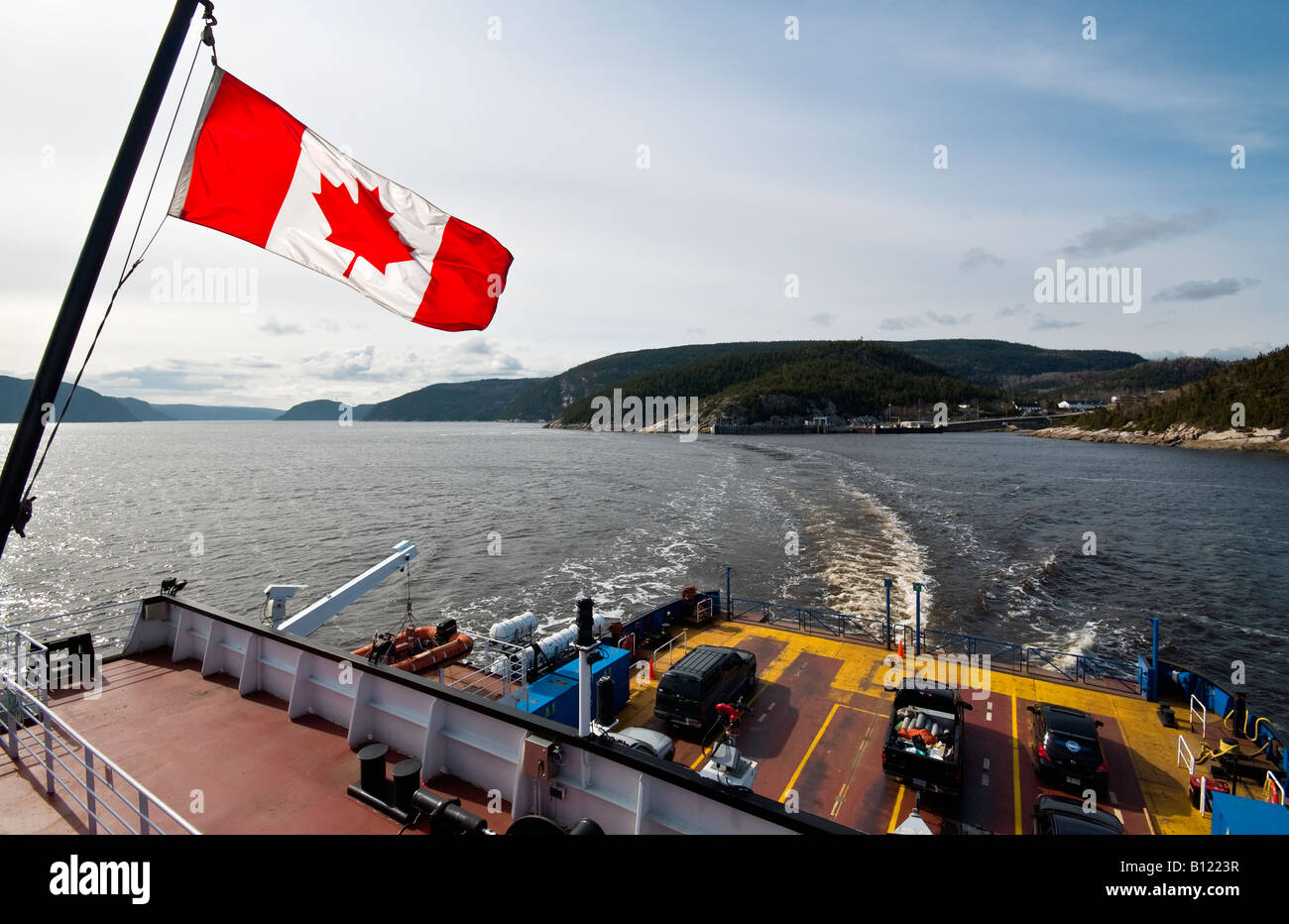 Traghetto sul Fiume Saguenay, Québec, Canada Foto Stock