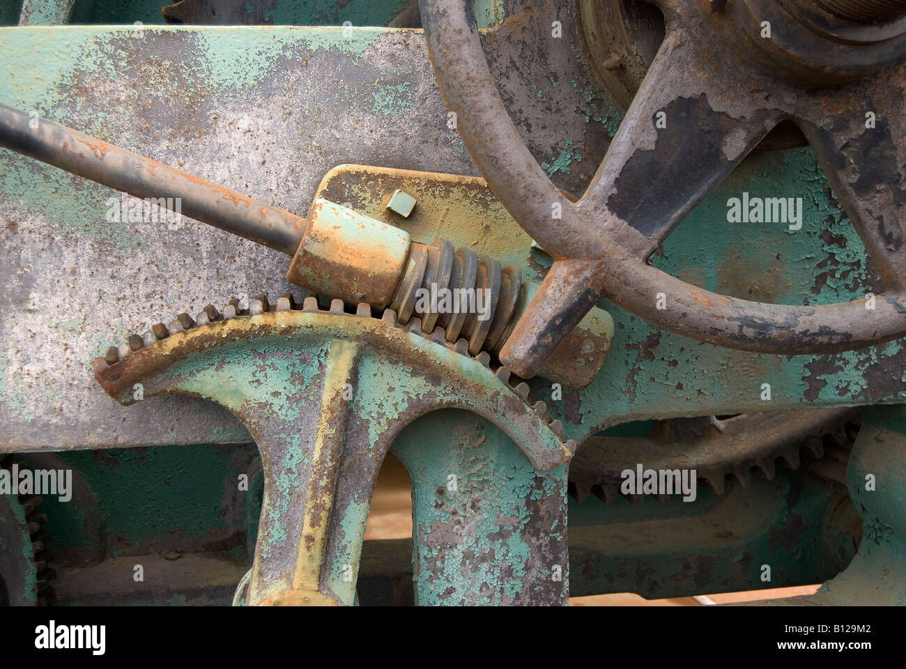 Ingranaggi in metallo antichi tornio Foto Stock