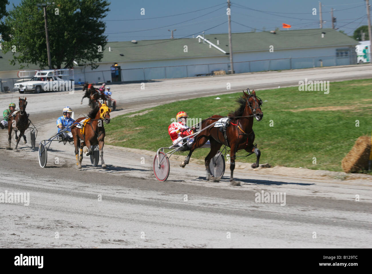 Cablaggio Racing Horse Racing Canfield Fair Canfield Ohio Mahoning County Fair Foto Stock