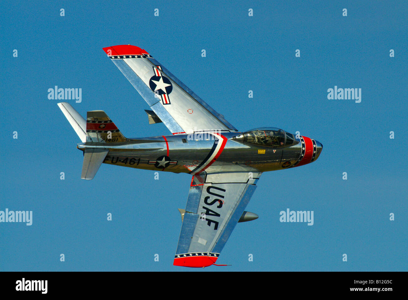 Ripristinato F-86 Sabre display di volo presso la Nova Scotia International Air Show. Foto Stock