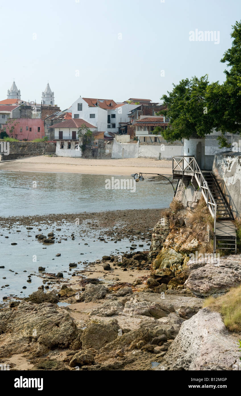 Parete di mare casco antiguo SAN FILIPE CITTÀ DI PANAMA, REPUBBLICA DI PANAMA Foto Stock