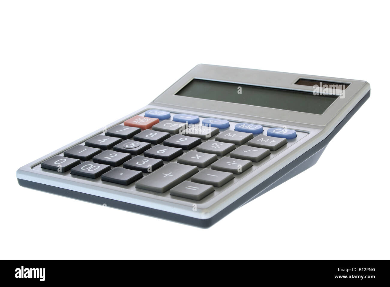 Professional business calculator isolati su sfondo bianco Foto Stock