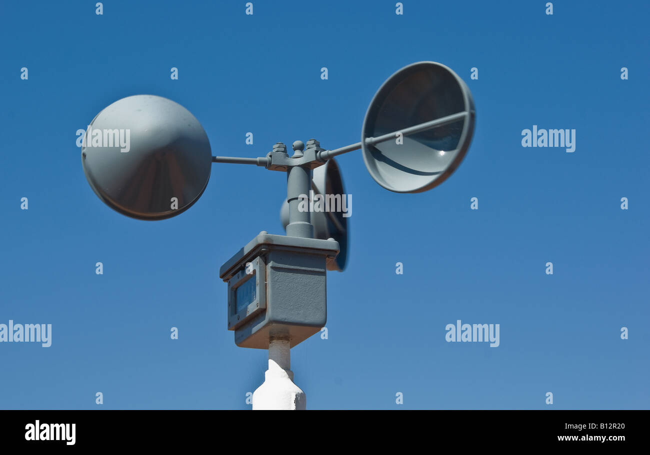Una stazione meteo di velocità del vento del dispositivo di misurazione Foto Stock
