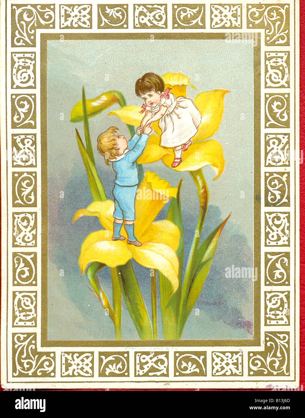 Kate Greenaway figli dei fiori in narcisi circa 1880 Foto Stock