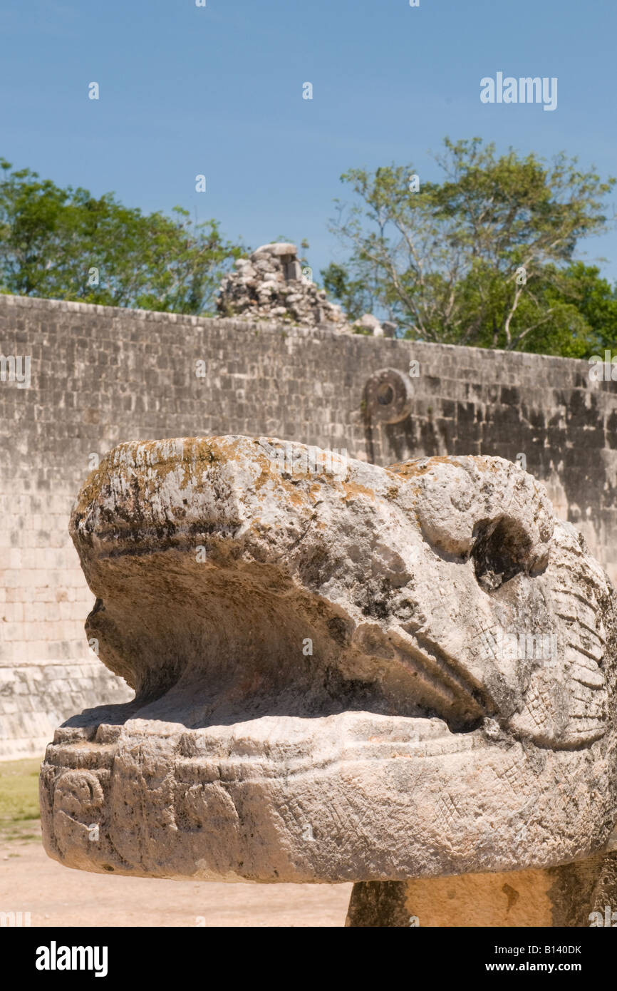 La Palla presso le rovine Maya di Chichen Itza Messico Foto Stock
