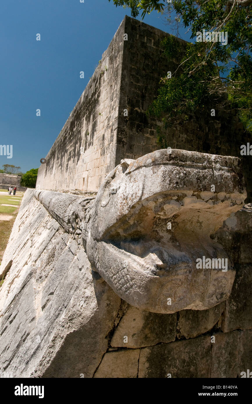 La Palla presso le rovine Maya di Chichen Itza Messico Foto Stock