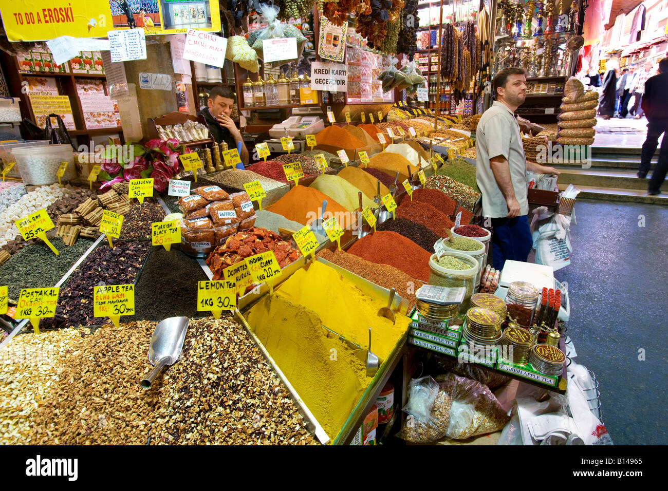 Il bazar egiziano di Istanbul Foto Stock