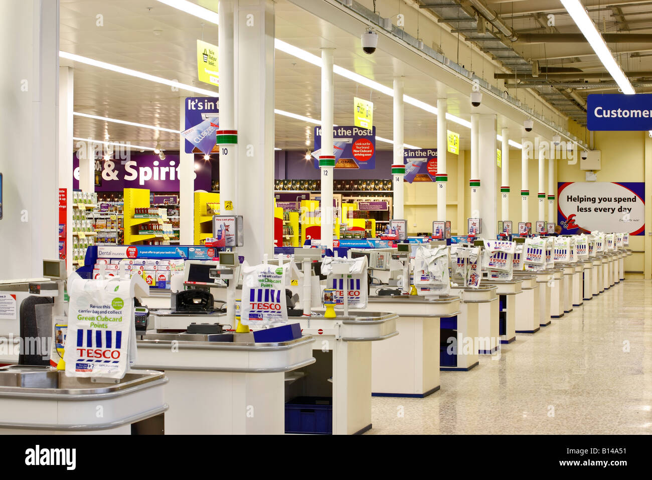 Supermercato casse di pagamento Foto Stock