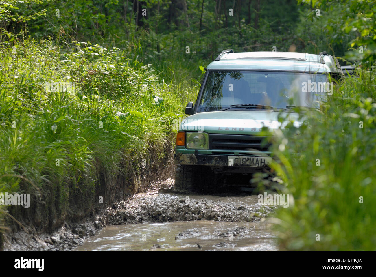 Land Rover Discovery che si fanno concorrenza a livello nazionale ALRC 2008 RTV di prova. Foto Stock