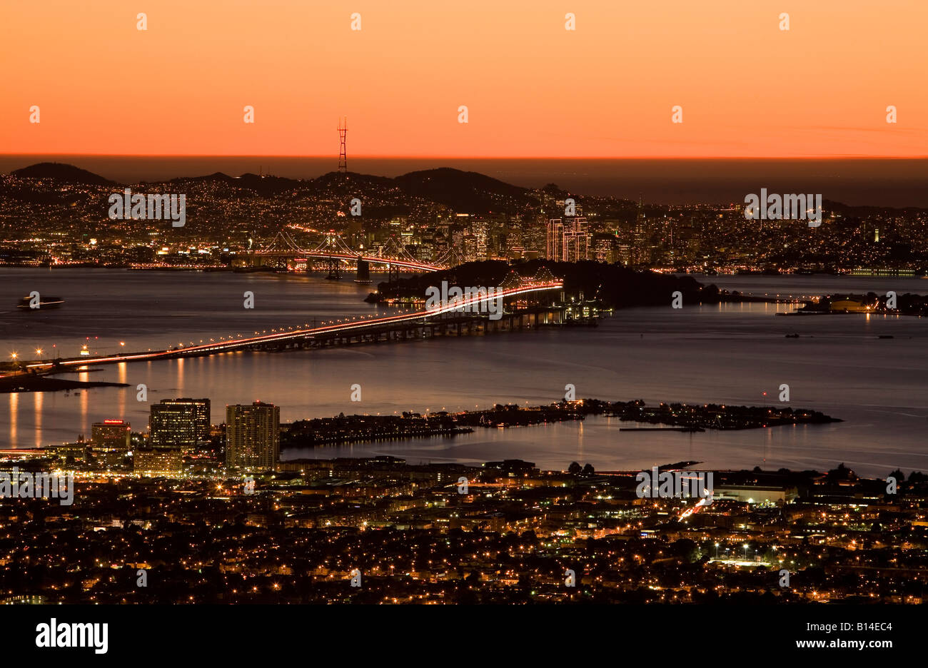 Vista di San Francisco da Tilden Park, Berkeley Hills, in California Foto Stock