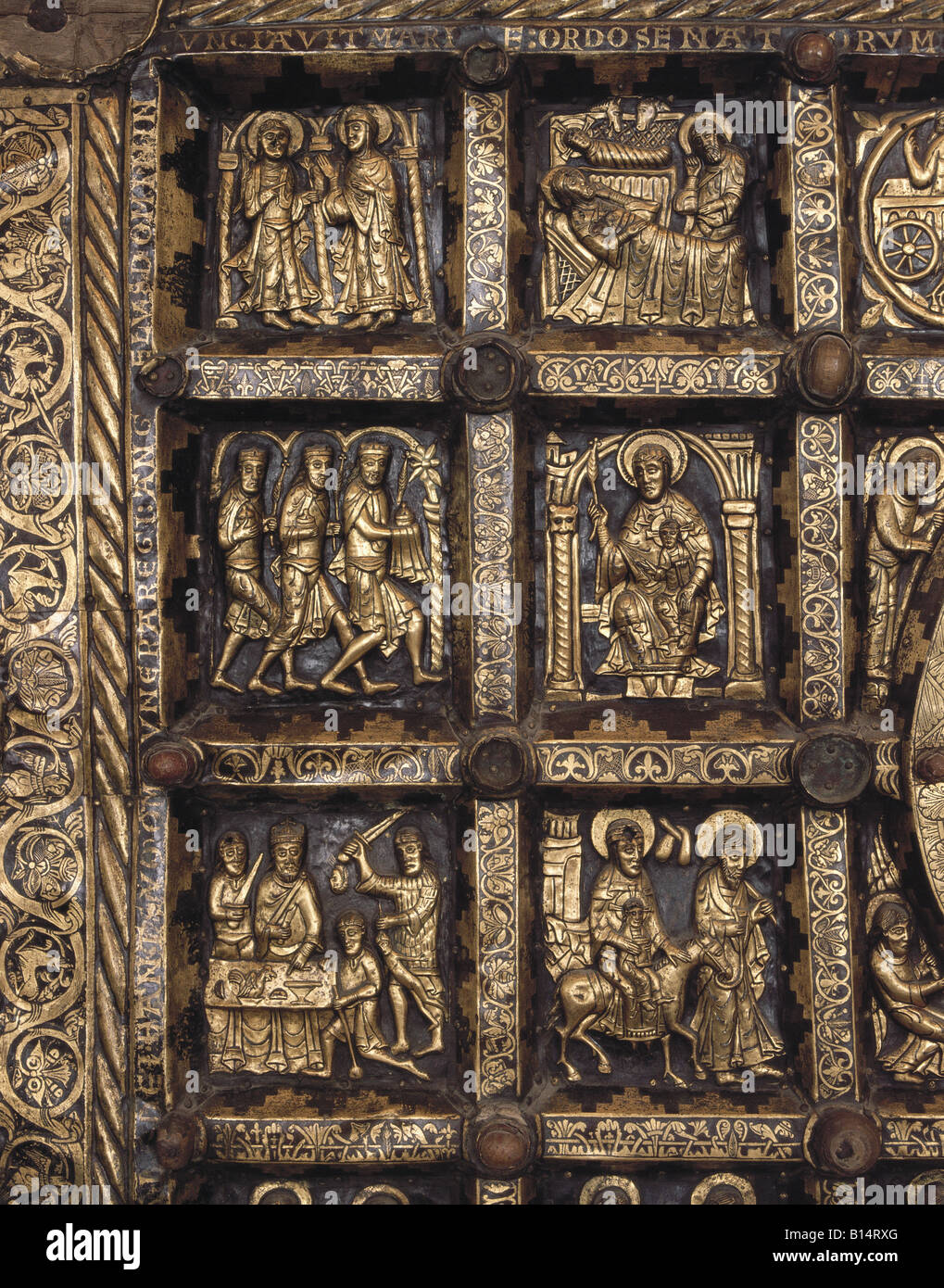 Belle arti, l'arte religiosa, paliotto, dettaglio XIII secolo, il Museo storico di Stoccolma , artista del diritto d'autore non deve essere cancellata Foto Stock