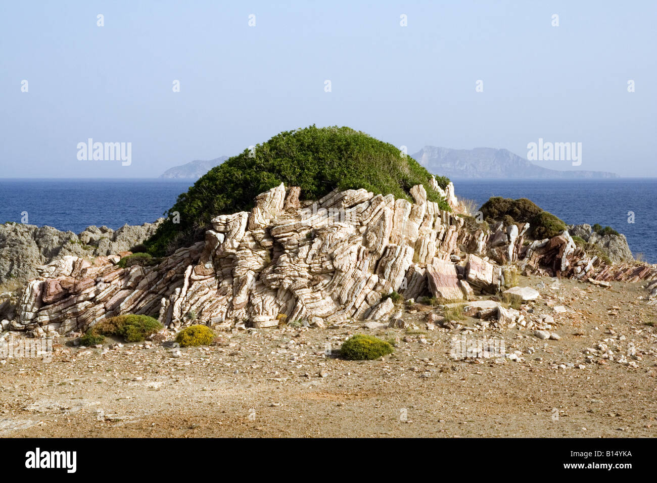 Formazione di roccia Agios Pavlos Creta Grecia Foto Stock