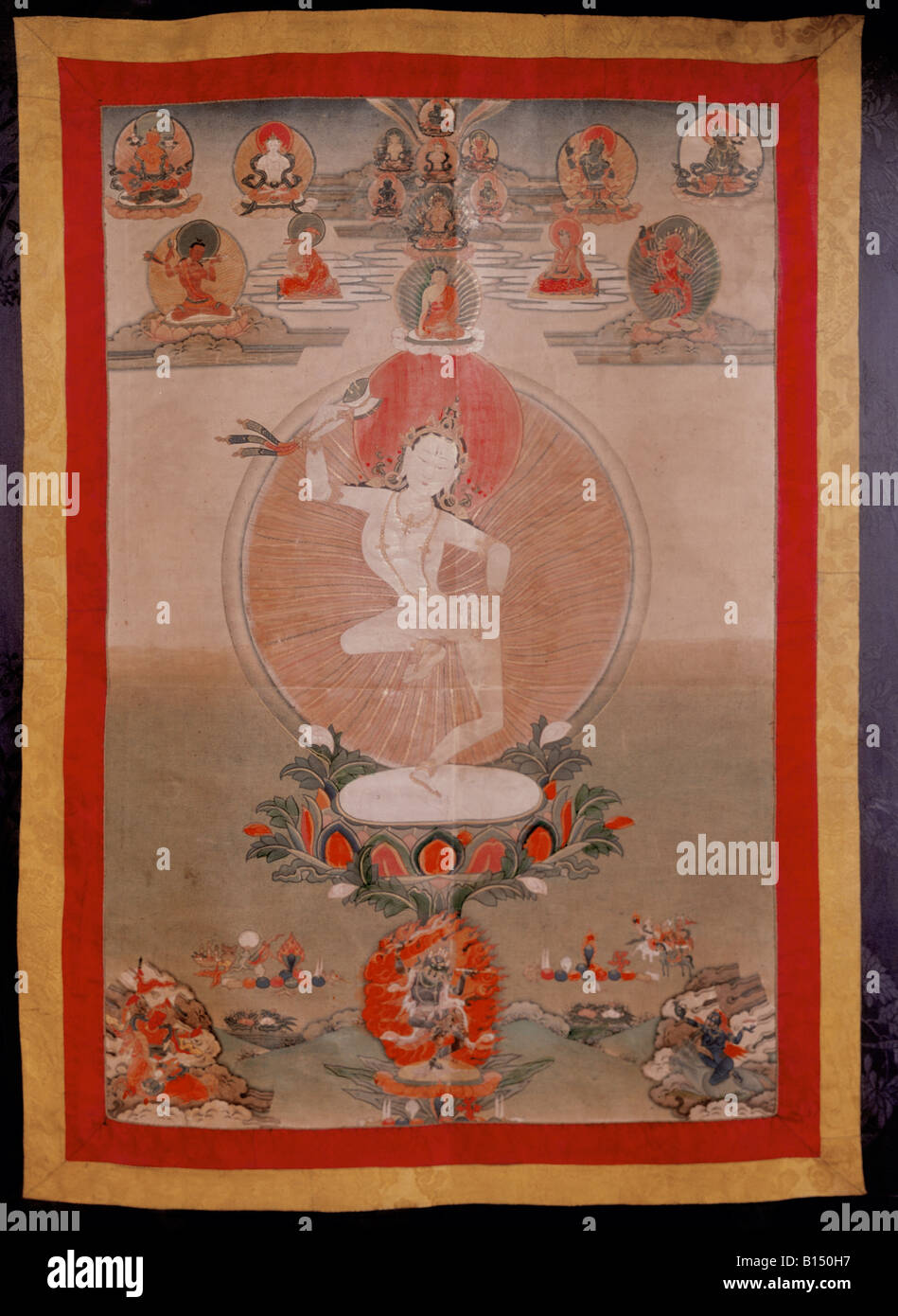 Belle arti, Tibet, pittura, Thangka, Tara Bianca, seta, secolo XIX, la collezione etnografica, Zuerich University, , artista del diritto d'autore non deve essere cancellata Foto Stock
