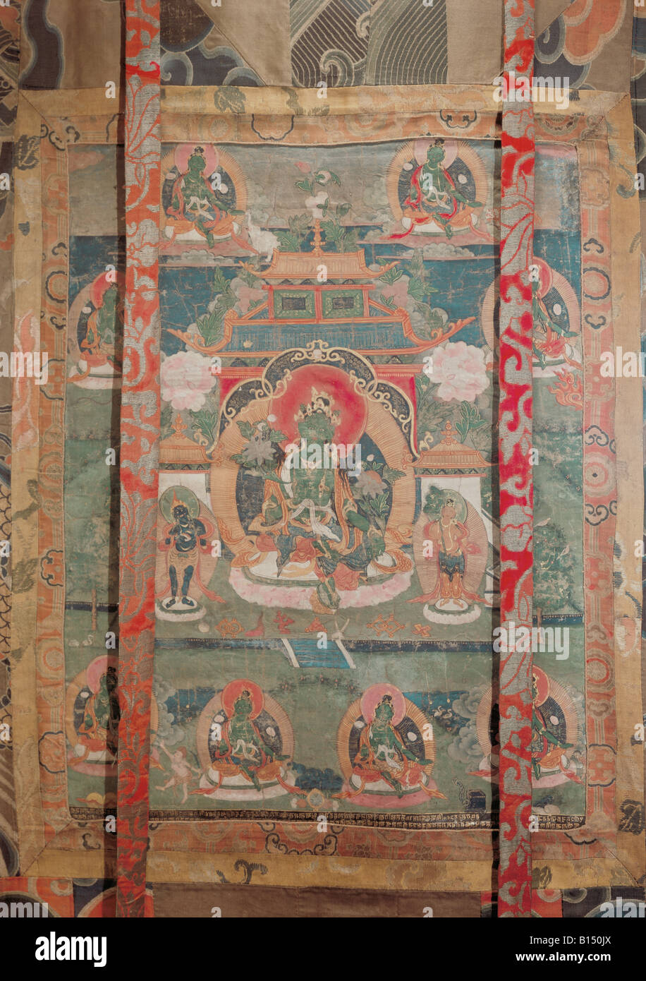 Belle arti, Tibet, pittura, Thangka, Tara Verde, seta, XVIII secolo, collezione etnologica, Zuerich University, , artista del diritto d'autore non deve essere cancellata Foto Stock
