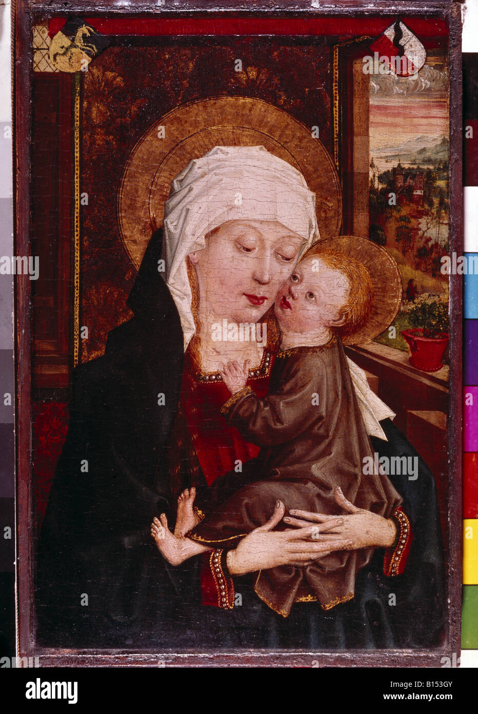 Belle arti, Beham, Bartel (1502 - 1540), pittura, "Madonna con Bambino", Germanico Museo Nazionale, Norimberga, Germania, artista del diritto d'autore non deve essere cancellata Foto Stock