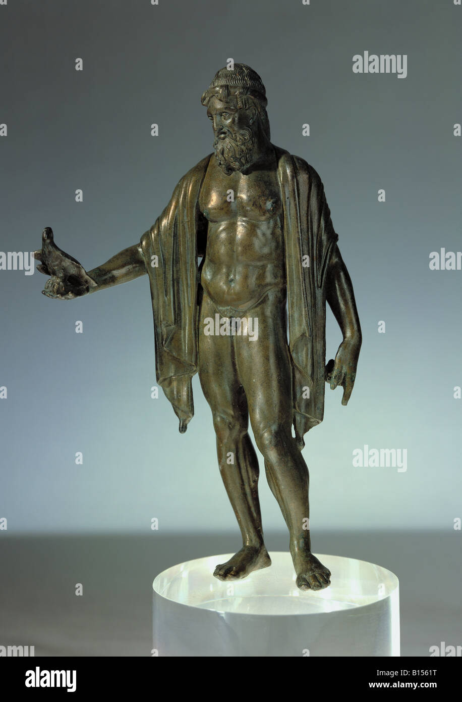 Belle arti, mondo antico impero romano, scultura, Giove, bronzo, agli inizi del III secolo D.C. Weissenburg tesoro, stato raccolta archeologica, Monaco di Baviera, , artista del diritto d'autore non deve essere cancellata Foto Stock