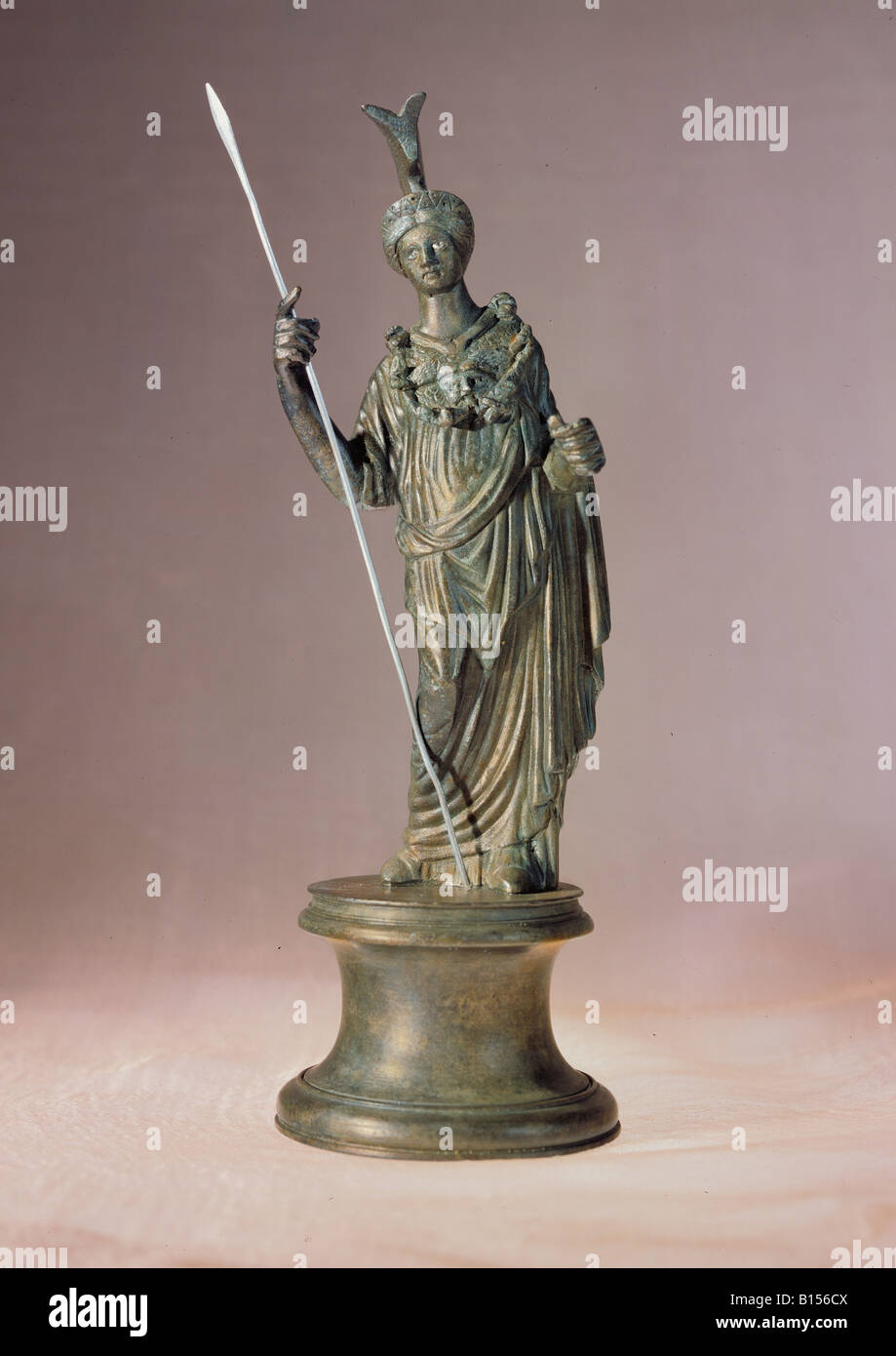 Belle arti, mondo antico impero romano, scultura, Minerva, bronzo, agli inizi del III secolo D.C. Weissenburg tesoro, stato raccolta archeologica, Monaco di Baviera, , artista del diritto d'autore non deve essere cancellata Foto Stock