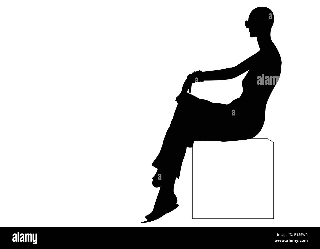 Manichino donna seduta su una sedia Foto Stock