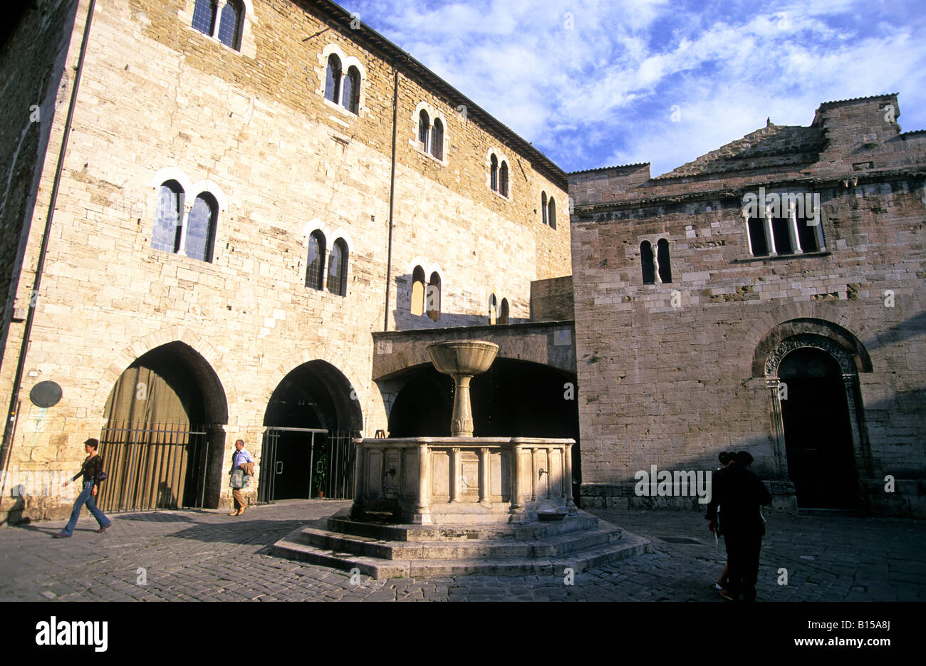 Italia umbria bevagna piazza san Silvestro Foto Stock